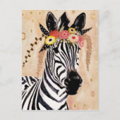 Klimt Zebra | Krone der Blume Postkarte (Vorderseite)