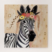 Klimt Zebra | Krone der Blume Puzzle (Horizontal)
