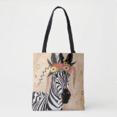 Klimt Zebra | Krone der Blume Tasche (Vorderseite)