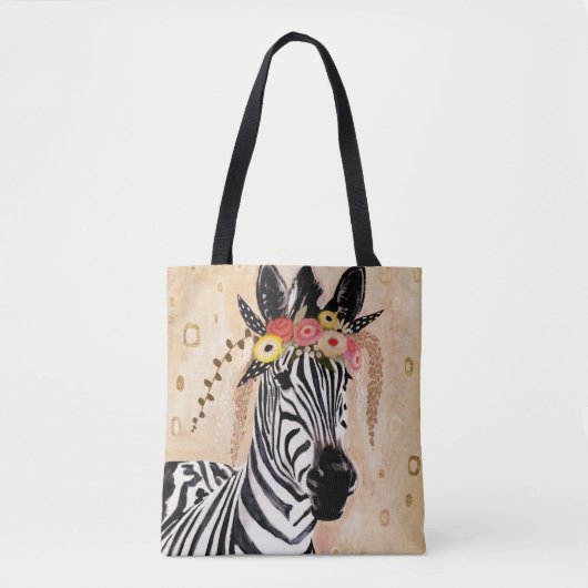 Klimt Zebra | Krone der Blume Tasche (Vorderseite)