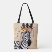 Klimt Zebra | Krone der Blume Tasche (Rückseite)