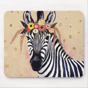 Klimt Zebra Verziert in Blume Mousepad