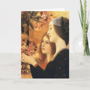 Klimt Zwei Mädchen mit Oleander Art Nouveau Karte