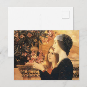 Klimt Zwei Mädchen mit Oleander Art Nouveau Postkarte