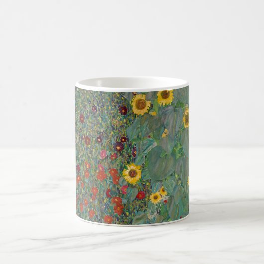 Klimts Bauerngarten mit Sonnenblumen Kaffeetasse (Mittel)