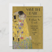 Klimts Der Kuss - Jugendstil Save the Date (Vorderseite)