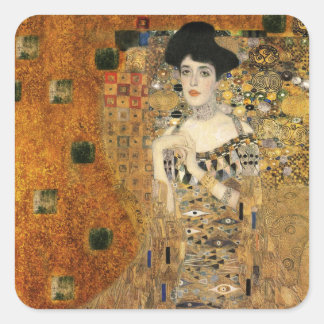 Klimts Portrait von Adele Bloch-Bauer Quadratischer Aufkleber