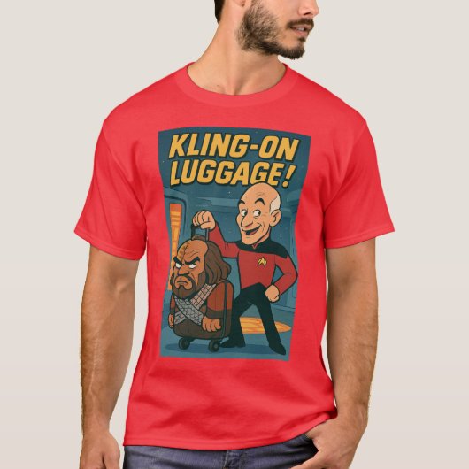 Kling-on-Gepäck! — Ein Star Trek Cartoon Parody T-Shirt (Vorderseite)