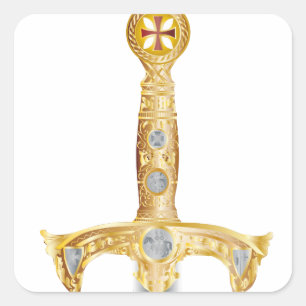 Klinge eines Ritters Templar Quadratischer Aufkleber