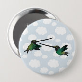 Klinge-kämpfen-Kolibris Button (Vorne & Hinten)