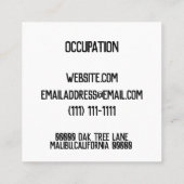 Klinge Quadratische Visitenkarte (Rückseite)