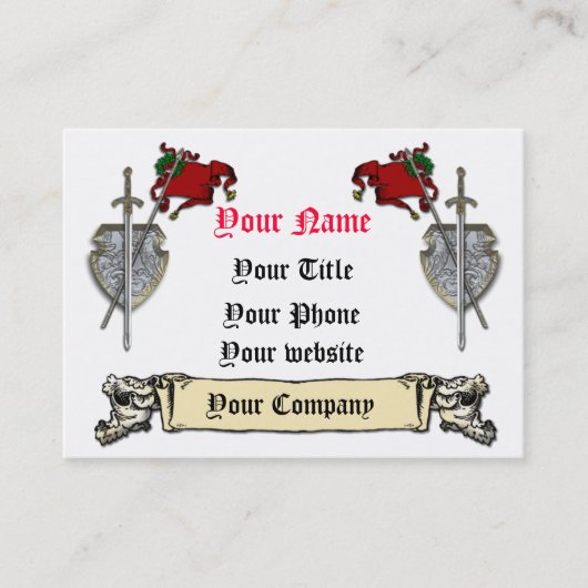 Klinge-, Schild- und Fahnen-Visitenkarteschablone Visitenkarte (Vorderseite)