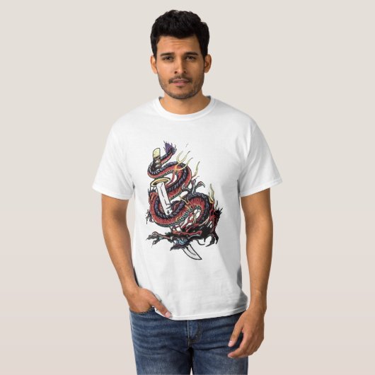 Klinge und Drache T-Shirt (Vorne ganz)