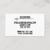 Klinge-Visitenkarte Visitenkarte (Rückseite)