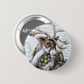 "Klingel-Bell-" Weihnachtsren-Button Button (Vorne & Hinten)