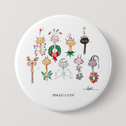 KLINGEL-KATZEN Knopf Button (Vorderseite)