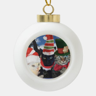 Klingel-Katzen-Sammlung Keramik Kugel-Ornament