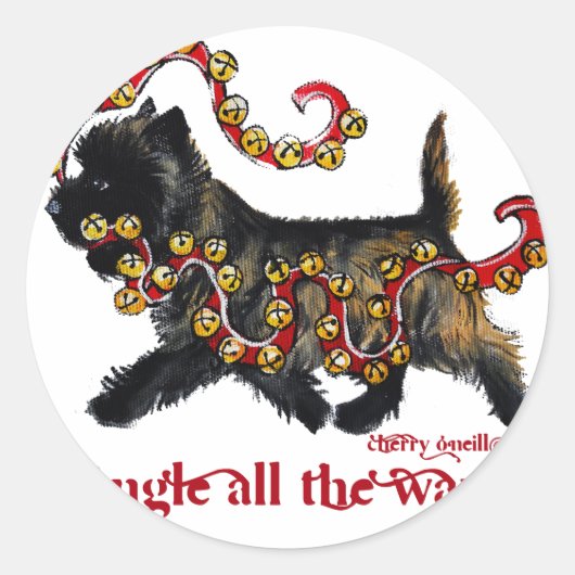 Klingel-Steinhaufen-Weihnachten Runder Aufkleber (Vorderseite)