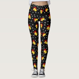 Klingelglocke und -sterne Weihnachtsschwarzes Leggings