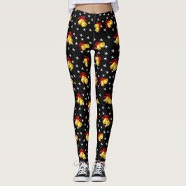 Klingelglocke und -sterne Weihnachtsschwarzes Leggings