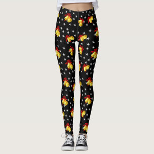 Klingelglocke und -sterne Weihnachtsschwarzes Leggings