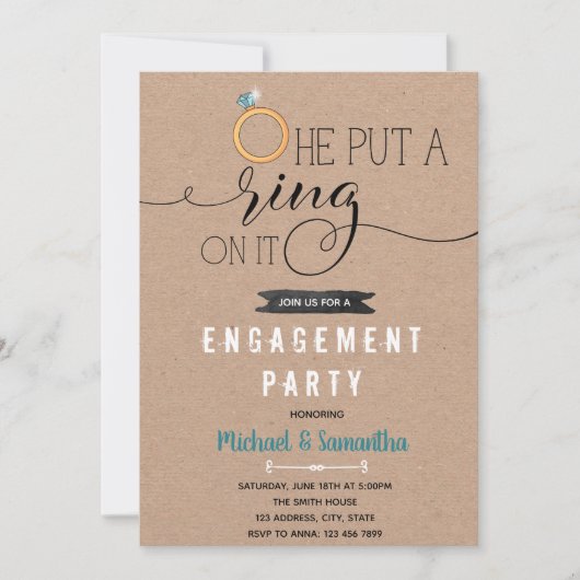 Klingeln auf die Einladung zur Verlobung (Vorderseite)