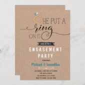 Klingeln auf die Einladung zur Verlobung (Vorne/Hinten)