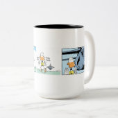 Klingeln-Enten-Luftfahrt-Spaß-Tasse Zweifarbige Tasse (VorderseiteRechts)