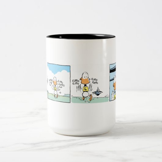 Klingeln-Enten-Luftfahrt-Spaß-Tasse Zweifarbige Tasse (Mittel)