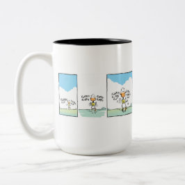 Klingeln-Enten-Luftfahrt-Spaß-Tasse Zweifarbige Tasse