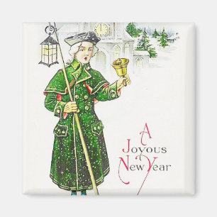 Klingeln im Vintagen Weihnachtsmagnet Magnet
