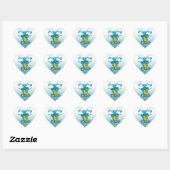 Klingeln Pong Küken #7 Herz-Aufkleber (Blatt)
