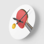 Klingeln pong Schläger und Ball Runde Wanduhr (Winkel)