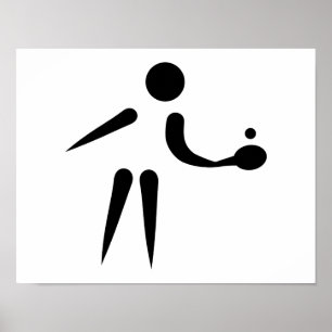 Klingeln Pong Tischtennisspieler Poster