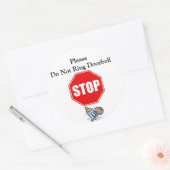 Klingeln Sie nicht an der Türklingel Runder Aufkleber (Umschlag)