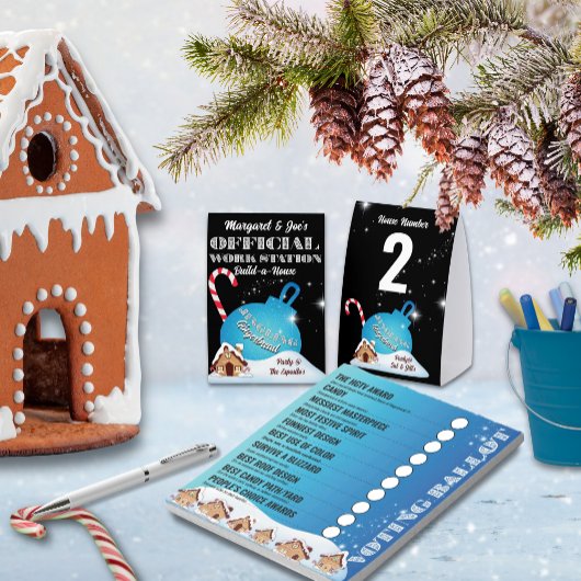 Klingelnde Lebkuchen-Stimmzettel-Notizblock Blau Notizblock