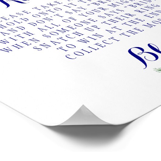 Klingelspiel Elegantes Blumenzeichen Brautparty Poster (Ecke)