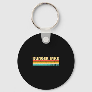Klinger Lake Michigan lustiges Angeln Camping Somm Schlüsselanhänger