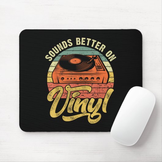 Klingt besser auf Vinyl - Music Lover Disk Platten Mousepad (Mit Mouse)
