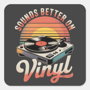 Klingt besser auf Vinyl Quadratischer Aufkleber
