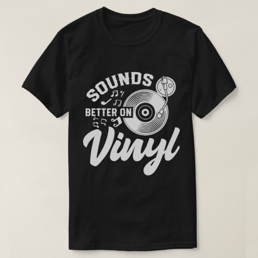 Klingt besser auf Vinyl Retro Music T - Shirt (Design vorne)