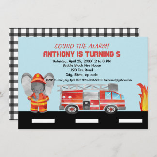 Klingt den Alarm! Feuerwehrfrau Einladung zum Gebu