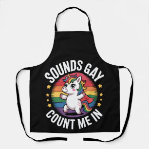 Klingt Gay Ich Bin Dabei Einhorn Regenbogen LGBTQ Schürze