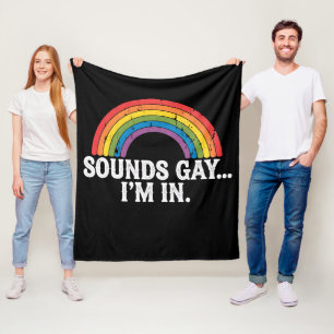 Klingt gay, ich bin in Regenbogen LGBTQ Vintage Re Fleecedecke