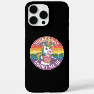 Klingt Gay Zähl Mich Ein Einhorn Regenbogen LGBTQ iPhone 16 Pro Max Hülle