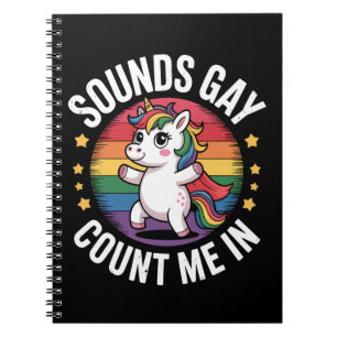 Klingt Gay Zähl Mich Ein Einhorn Regenbogen LGBTQ  Notizblock