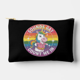 Klingt Gay Zähl Mich Ein Einhorn Regenbogen LGBTQ Zubehörtasche