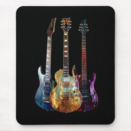 Klingt nach Musik. Farbenfrohe Gitarre Mousepad (Vorne)
