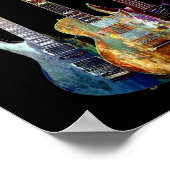 Klingt nach Musik. Farbenfrohe Gitarre Poster (Ecke)