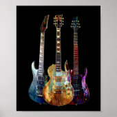 Klingt nach Musik. Farbenfrohe Gitarre Poster (Vorne)